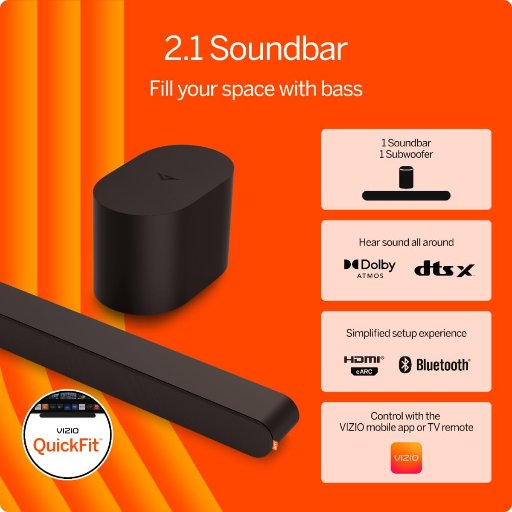 VIZIO 2.1 Soundbar with Wireless Subwoofer