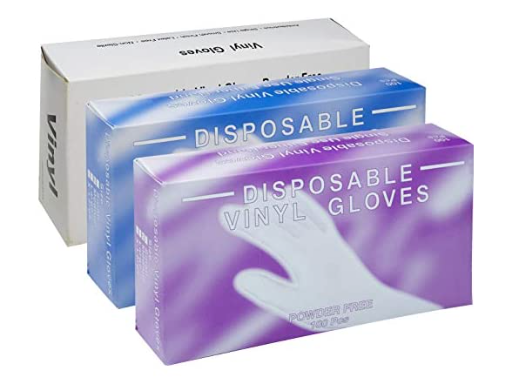 Latex Free Disposable Vinyl Gloves (Large)