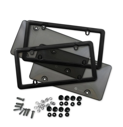 Zone Tech Clear Smoked License Plate Cover and Frame