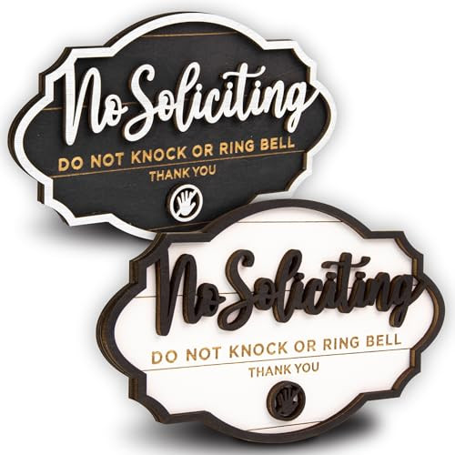 Woodamore No Soliciting Sign For House Door – 2 Pack