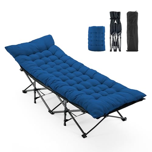 OLIXIS 74.4"x28" Folding Camping Cot w/ Cushion