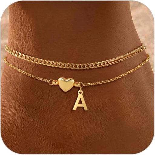 SLOONG Gold Initial Anklet Bracelets
