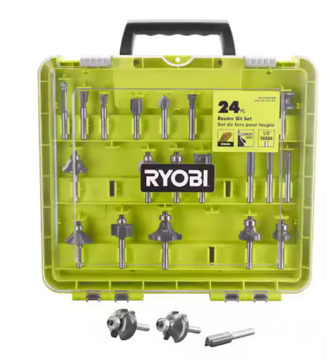RYOBI 24-Piece Carbide Tipped Router Bit Set