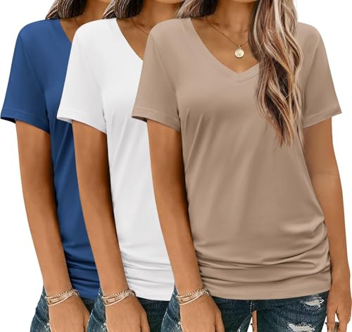 HOTOUCH Women's Short Sleeve V-Neck T-Shirt