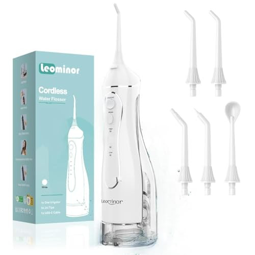 Leominor Cordless Rechargeable Water Dental Flosser