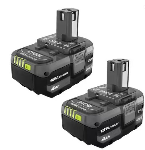RYOBI ONE+ 18V Lithium-Ion 4.0 Ah Battery (2-Pack) with Free Tool