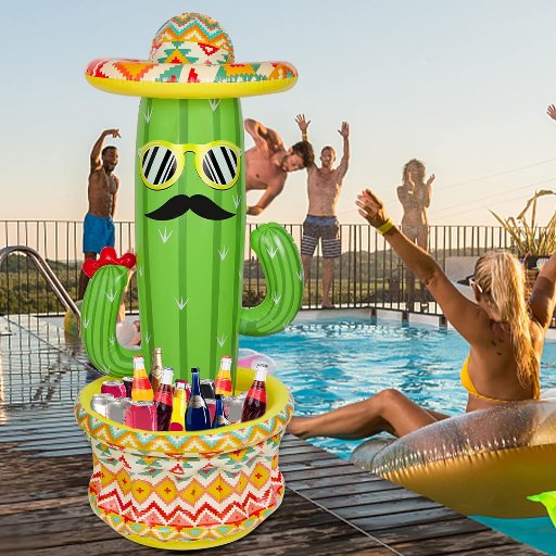 Inflatable 55" Fiesta Cactus Cooler