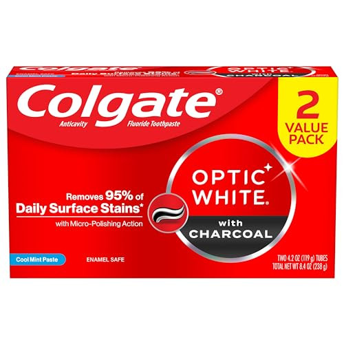 2-Pack 4.2-Ounce Colgate Optic White Charcoal Whitening Toothpaste (Cool Mint)