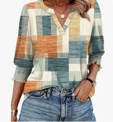 Women's 3/4 Sleeve Summer Blouse