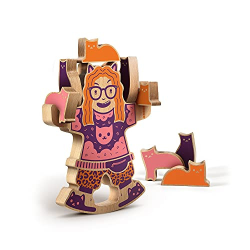 Genuine Fred Crazy CAT Lady Wooden Balance Game