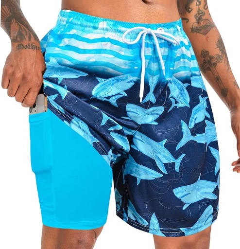 Men's Swim Trunks with Compression Liner