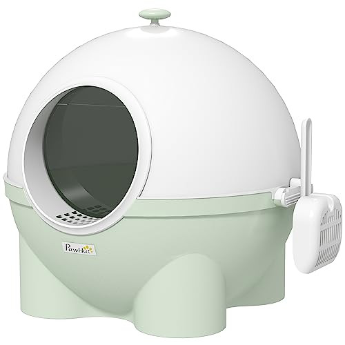 PawHut Hooded Cat Litter Box W/Scooper