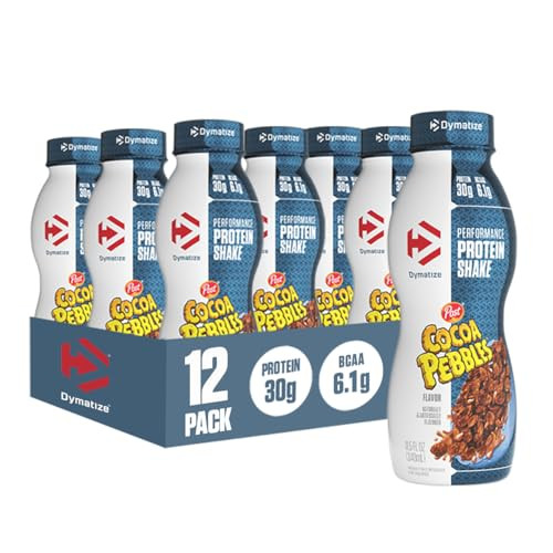 Dymatize Cocoa Pebbles No Sugar Added Performance Protein Shake 12-Pack. 11.5 Oz.