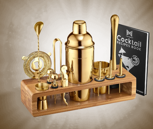 Mixology 23-Piece Stainless Gold Bartender Set