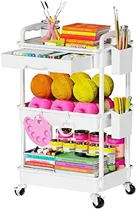 Rolling Utility Cart with Drawer