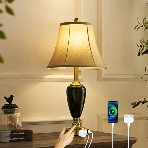 SAIWEYA 24" Ceramic Dimmable Touch Table Lamp