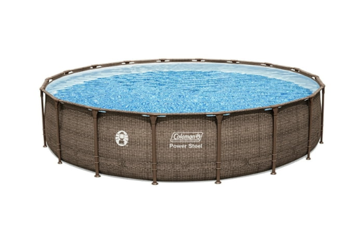 Coleman Power Steel Round Metal Frame Above Ground Pool Set