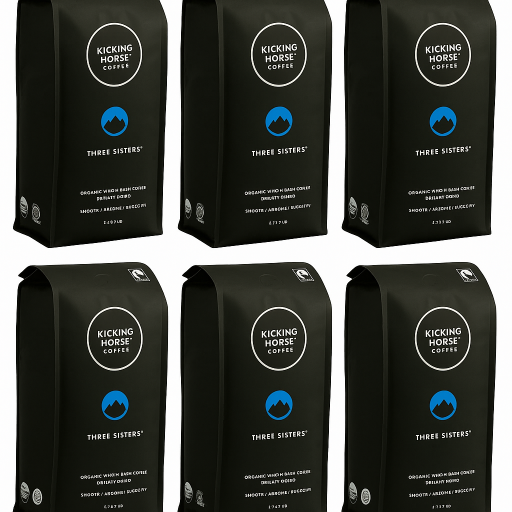 6 Bags of Kicking Horse Coffee Three Sisters Whole Bean Coffee, 32.5oz