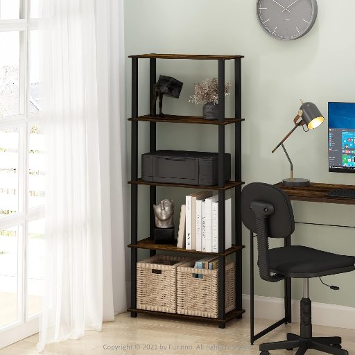 Furinno Turn-S-Tube 5-Tier Multipurpose Shelf Display Rack