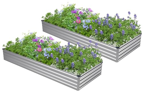 Easllre 2PCS 7x3x1ft Galvanized Raised Garden Bed Deal
