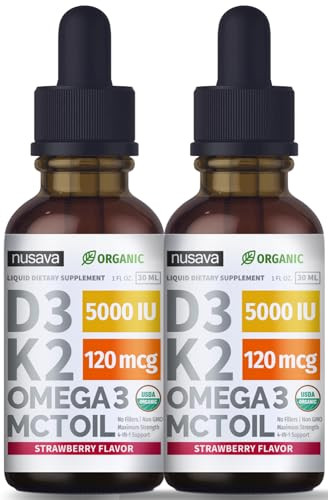Organic Vitamin D3 K2 Drops 2-Pack