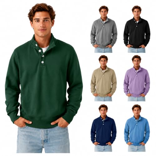 Stand Collar Half Button Pullover