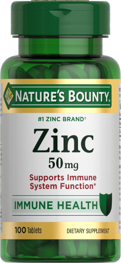 Nature's Bounty Zinc 50mg Immune, Skin, & Antioxidant Health Support Tablets