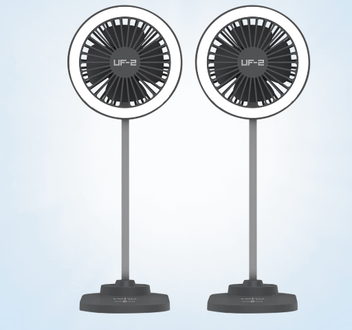 2-Pack: Veho 3-in-1 Desktop Fan with Ring Light & Wireless Charging
