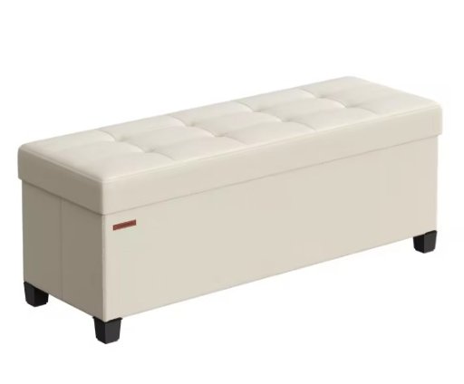 SONGMICS Foldable Storage Ottoman Bench