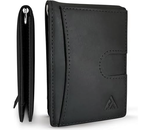 Atlas Trace Grain Leather Slim Wallet W/RFID Blocking