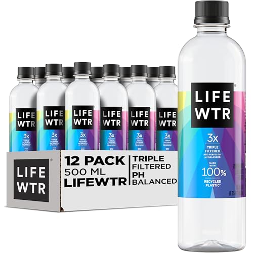 LIFEWTR Premium Purified Water pH Balanced with Electrolytes, 16.9 Fl Oz Bottles, 12-Pack Deal