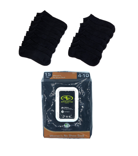 Athletic Works Women's No-Show Socks 15-Pack