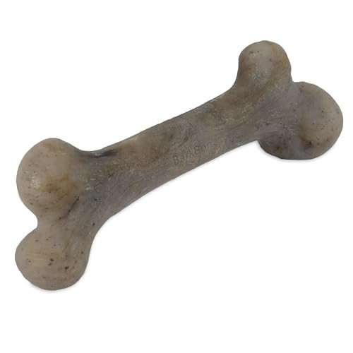 Pet Qwerks Dinosaur BarkBone - Nylon Dog Bone for Tough Chewers