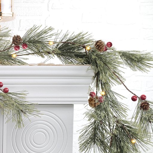 Artificial Cedar Garlands with Red Berries