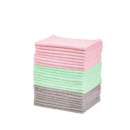 Amazon Basics Microfiber Cleaning Cloths, 24 Count