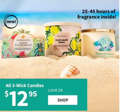 Bath and Body Works 3-Wick Candles Sale