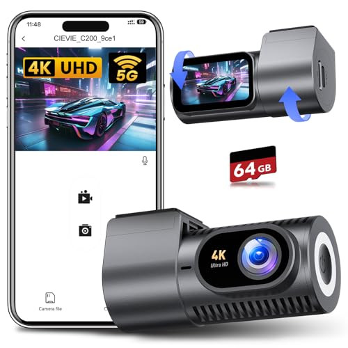 CIEVIE C200 4K Dash Cam with 64GB Card