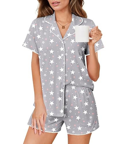 Ekouaer Women's Classic Pajama Set