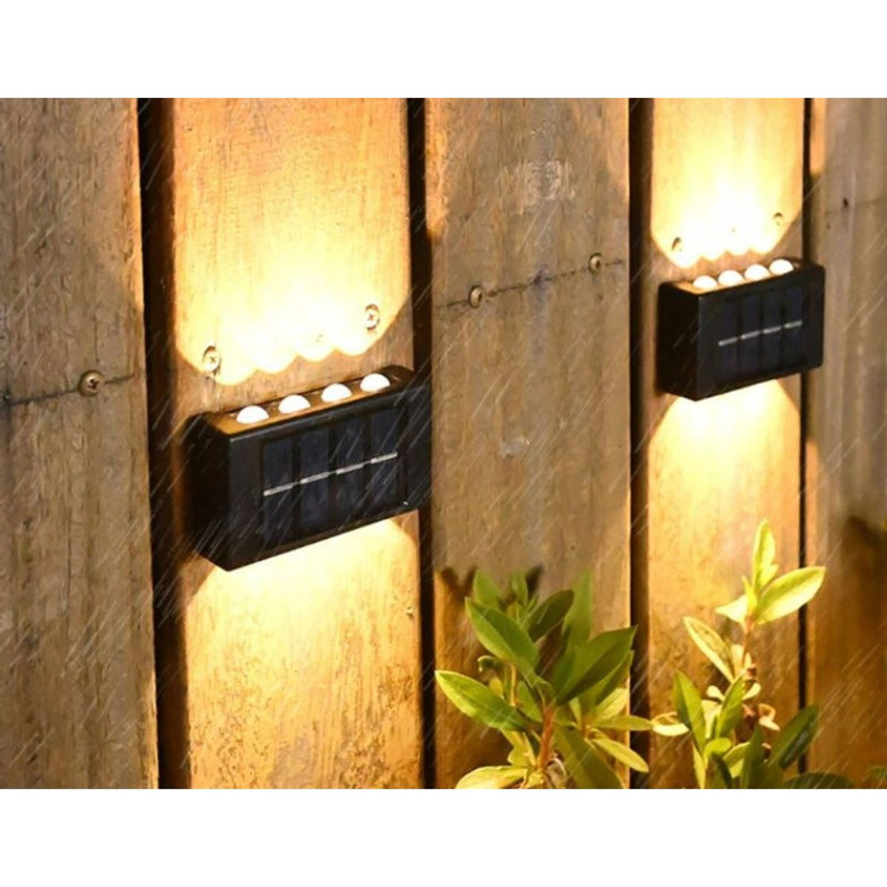 Solar Outdoor Wall LED Light 4-Pack