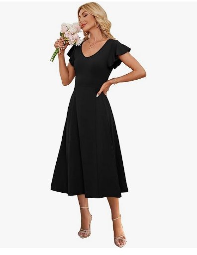 Sampeel's Midi Ruffle Sleeve Maxi Dress