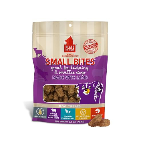 PLATO Lamb Pet Treats Small Bites for Dogs