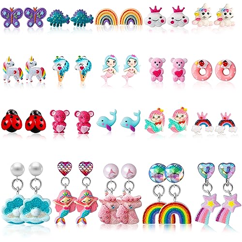 Kids Clip On Earrings for Girls 20 Pairs