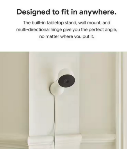 Google Nest Cam Indoor Wired Smart Home Security Camera