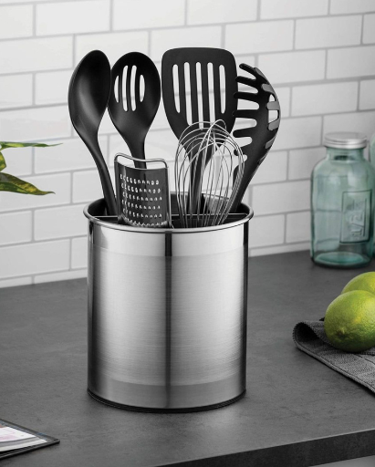 Rotating Utensil Caddy with Removable Divider