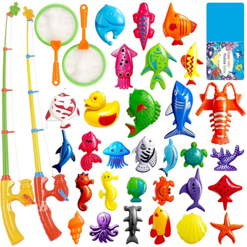Magnetic Fishing Bath Toy w/ 30 Fish