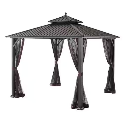 10' X 10' Holden Outdoor Patio Black Hard Top Gazebo