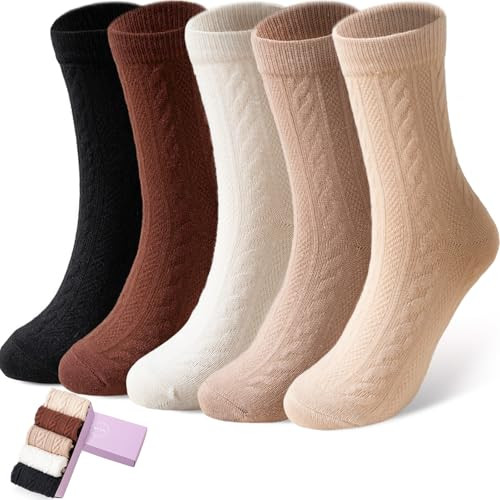 SISOSOCK 5 Pairs Fuzzy Comfortable Socks