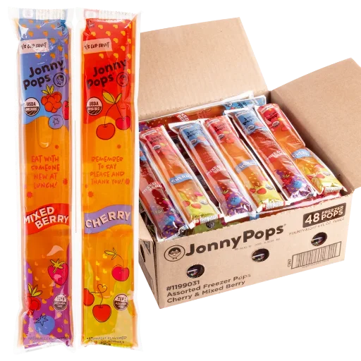 48-Pack: Jonny Pops Large 4oz Freezer Pops (Cherry & Mixed Berry)