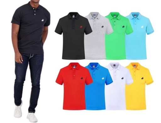 4 Pack Pacific Polo Club Men's Cotton Short Sleeve Polo Shirts
