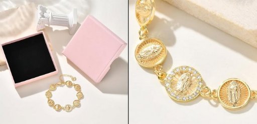 14K Gold Plated Virgin Mary Bracelet